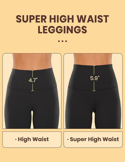 CRZ YOGA Butterluxe Super High Waist Biker Shorts 6"- Yoga Workout Womens Buttery Soft Over Belly Black Medium