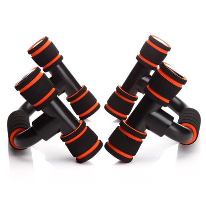 Readaeer Push Up Bars Gym Exercise Equipment Fitness 1 Pair Pushup Handles with Cushioned Foam Grip and Non-Slip Sturdy Structure Push Up Bars for Men & Women (Orange)