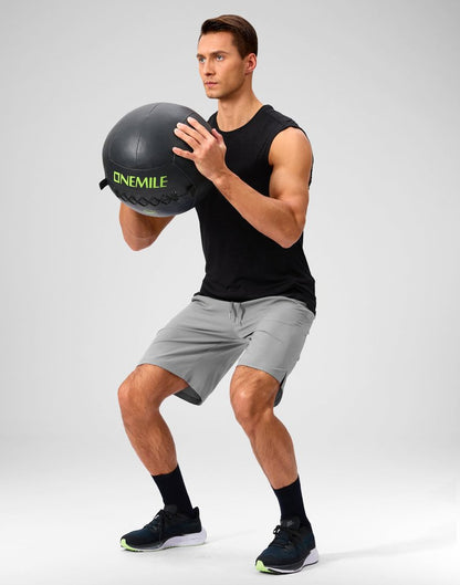 Soothfeel Men's Running Shorts with Zipper Pockets 9 Inch Lightweight Quick Dry Gym Sports Athletic Workout Basketball Shorts for Men (Light Grey, XXXL)