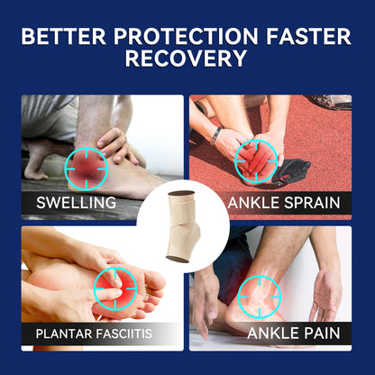 JOMVD Elastic Ankle Brace for Women&Men - Thin Lightweight Silky Compression Sleeves with Wraps for Plantar Fasciitis Sprained Ankle Injury Relief, Sports, X-Large