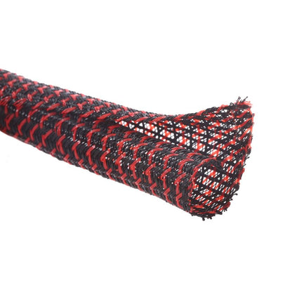Alex Tech 10ft - 1 inch Cord Protector Wire Loom Tubing Cable Sleeve Split Sleeving For USB Cable Power Cord Audio Video Cable – Protect Cat From Chewing Cords - Blackred