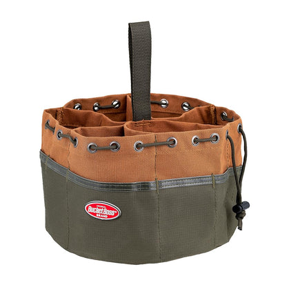 Bucket Boss 25001 Canvas Organizer Parachute Bag with 19 Pockets for Nails,Screws, and Bolts in Brown (Pack of 6)