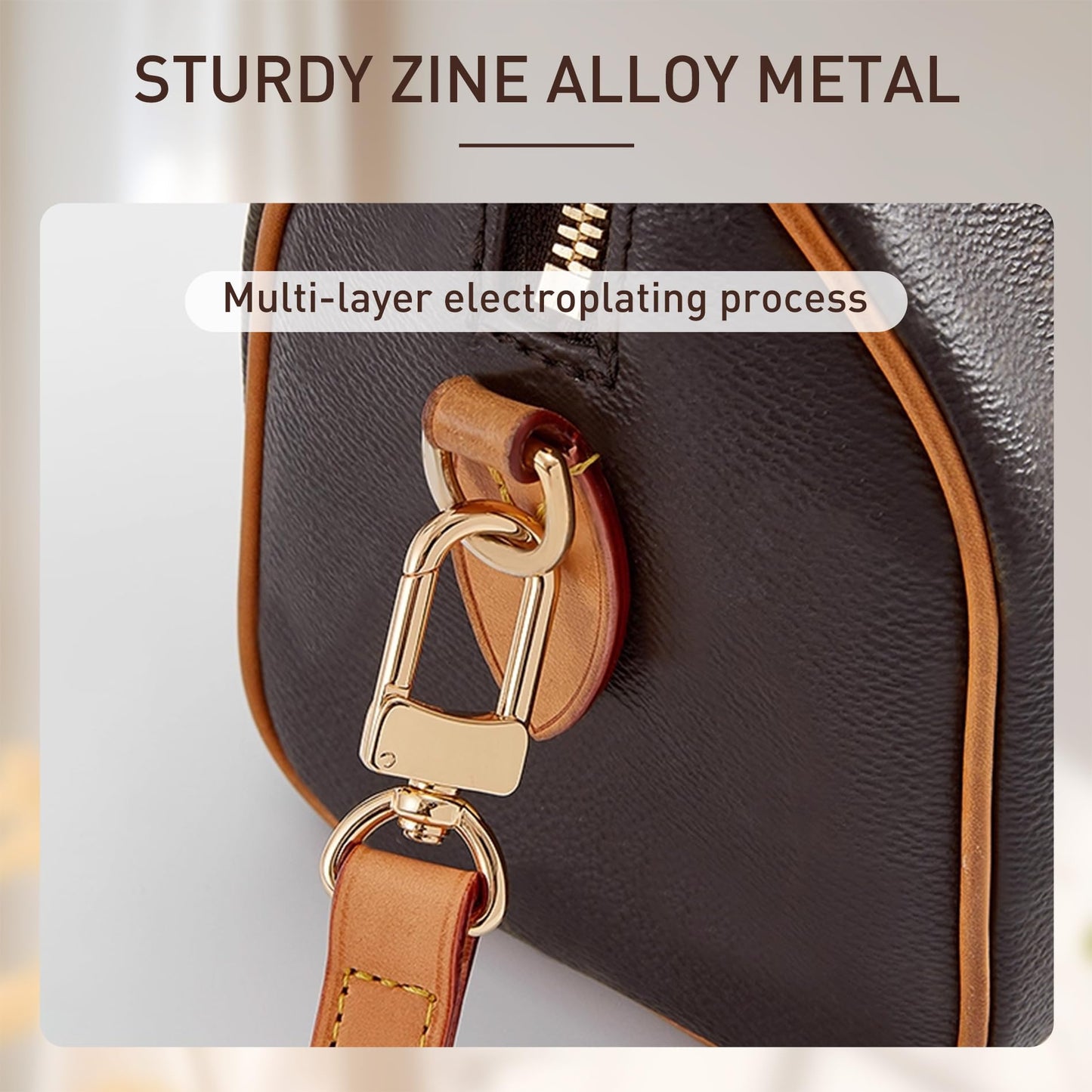 Doxo Vachetta Leather Strap Compatible with Lv Straps Replacement, Adjustable Purse Crossbody Shoulder Straps for Multi Pochette Accessoires, W: 0.43''/1.1cm, L: 35.4''-47.2''(90-120cm),Beeswax