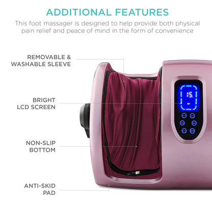 Best Choice Products Heated Shiatsu Foot Massager for Pain Relief, Plantar Fasciitis, Neuropathy, Blood Circulation w/Compact Design - Burgundy