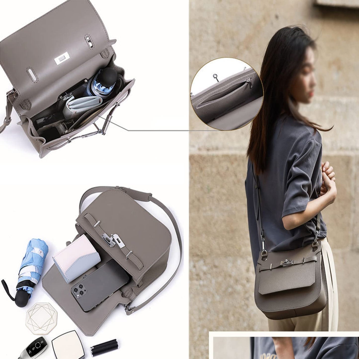 POPSEWING Designer Crossbody Bag DIY Kit for Girls - Leather Working & Sewing Kit for Shoulder Bag, Personalized Gifts (Brown)