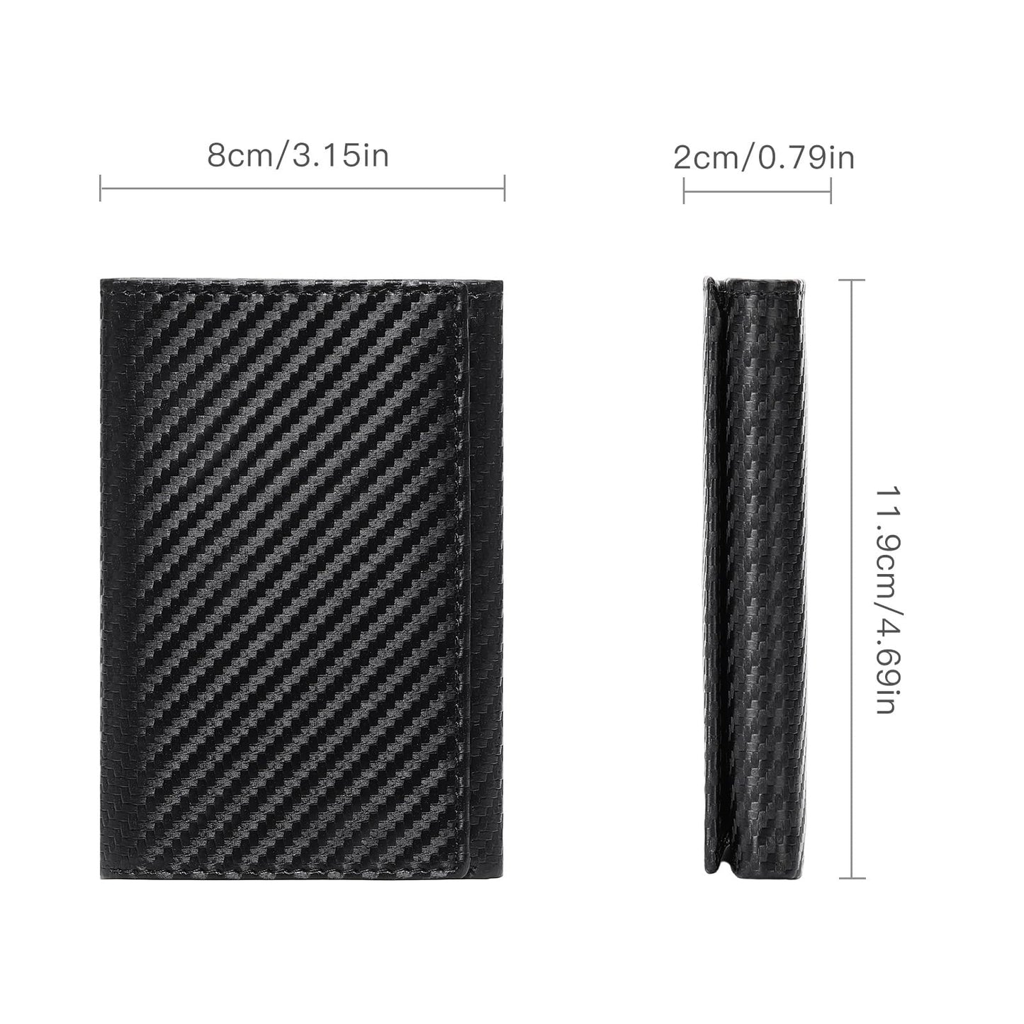 LOUEBICA Leather Trifold Wallet for Men RFID Blocking Minimalist Front Pocket Wallets with ID Window