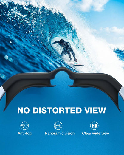 ZIONOR Swim Goggles, Upgraded G1 Polarized Swimming Goggles Anti-fog for Adult Men Women A0 (Polarized + Mirror Gold)