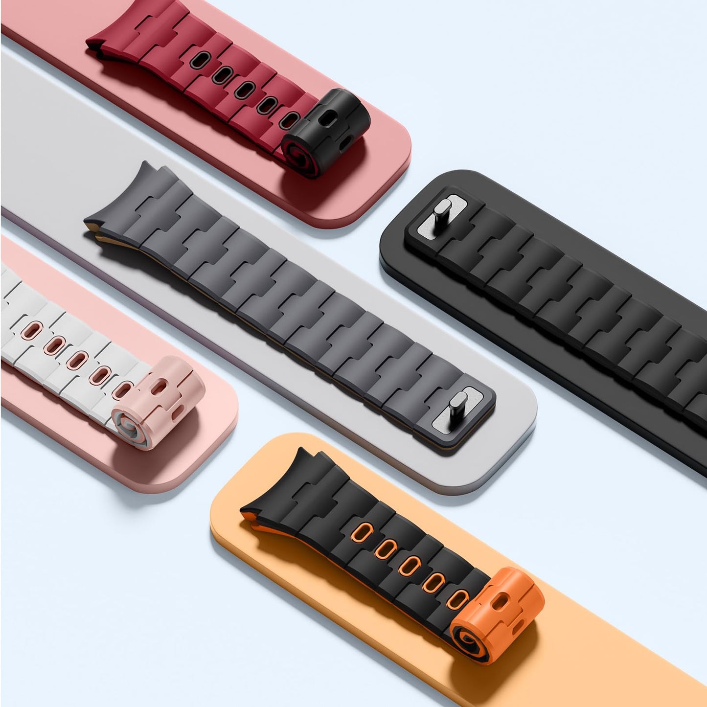 Bandletic 20mm No Gap Magnetic Band for Men Compatible with Samsung Galaxy Watch 7 6 5 4 FE 40mm 44mm/for Galaxy Watch 6 4 Classic 43mm 47mm 42mm 46mm/Watch 5 Pro 45mm,Spacegray-Orange