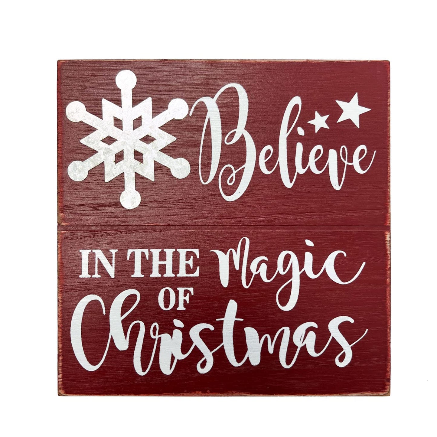 Christmas Farmhouse Wood Hanging Wall Sign Decor Wooden Frame Box Sign, Rustic Decorative Xmas Signs Freestanding Tabletop Winter Christmas Decorations