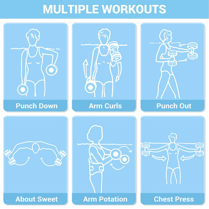Sportneer Water Weights Aquatic Dumbbells: Pool Exercise Dumbbell Set of 2 EVA Foam Pool Weights with Handle Strip Aquatic Exercise Equipment for Water Aerobics Orange Pinstripe