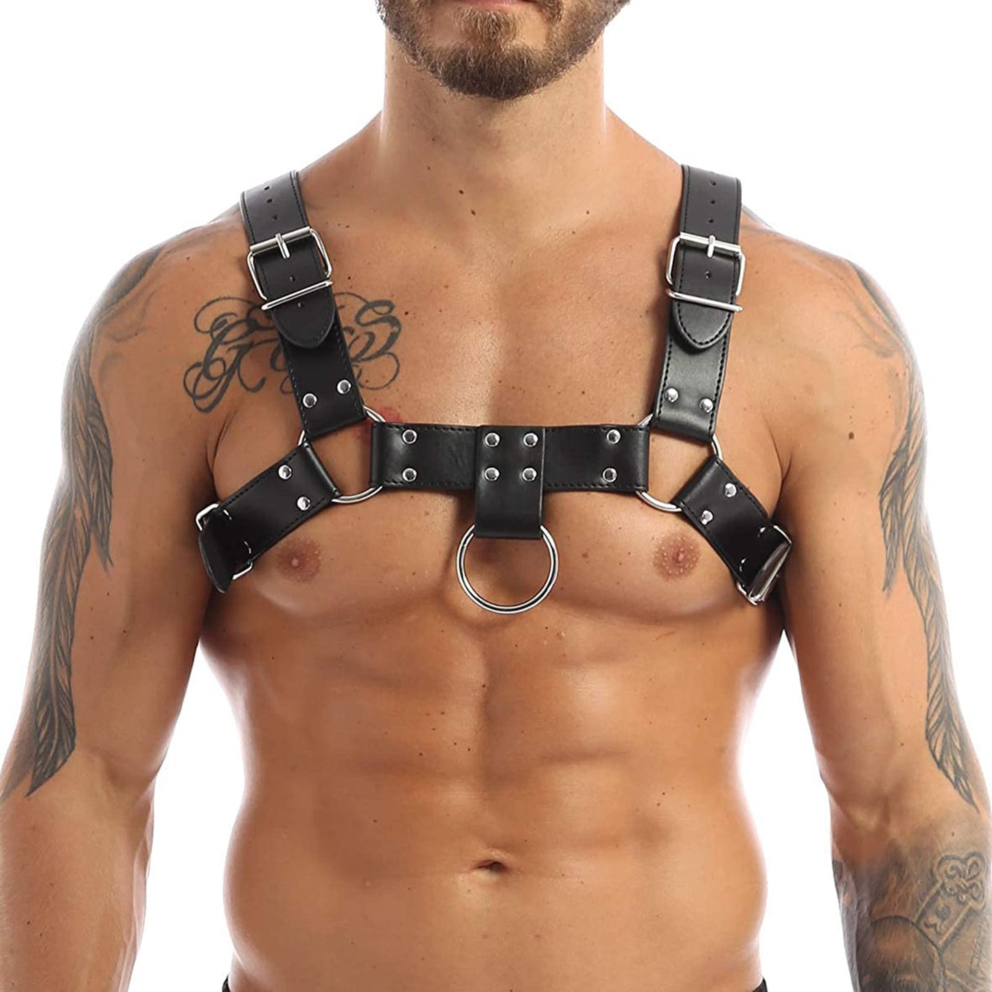 Men's Faux Leather Body Chest Harness Belt Shoulder Cage Belt Party Costume, Sexy Punk Body Harness, Cosplay Nightclub Sexy Punk Clubwear