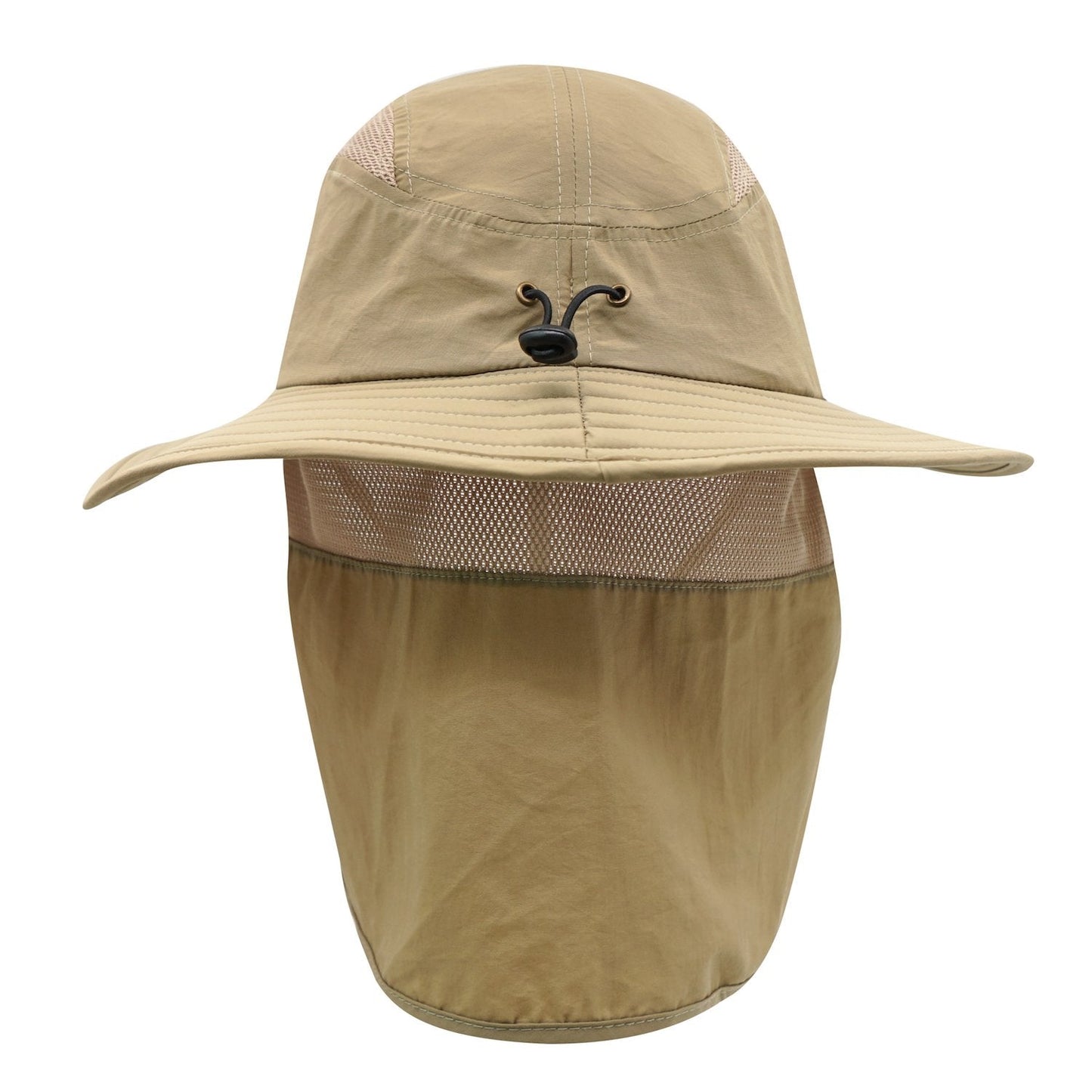 Home Prefer Adult UPF 50+ Sun Protection Cap Wide Brim Fishing Hat with Neck Flap Khaki