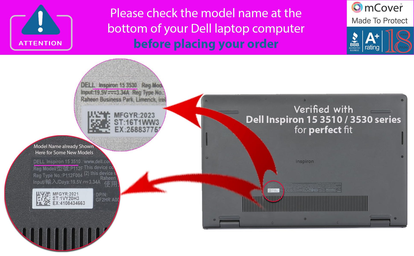 mCover Case Compatible ONLY for 2021-2023 15.6" Dell Inspiron 15 3510 3511 3515 3520 3521 3525 Series Laptop Computer (NOT Fitting Other Dell Models) - Blue