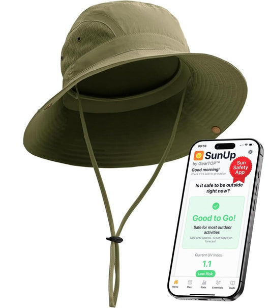 GearTOP UPF 50+ Safari Hats for Women Sun Hats for Men & Women, Mens Bucket Hat Hiking Golf Beach & Fishing Hat for Men