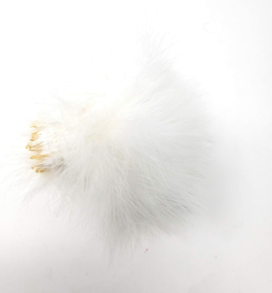 Creative Angler Strung Marabou Bird Feathers for Tying Fly Fishing Flies - Fly Tying Accessories - Perfect Choice for Tail & Wings and Easy to Tie On The Lure - Approximately 0.3 Ounces (White)