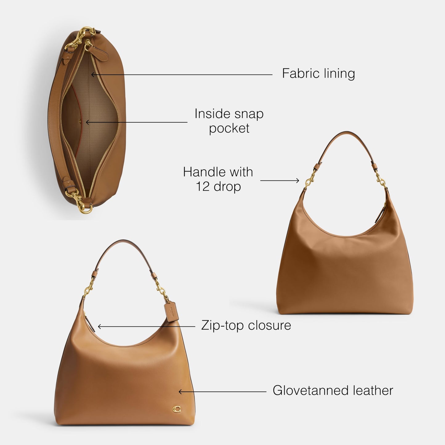 Coach Womens Juliet Shoulder Bag 38, Honey Brown, OS
