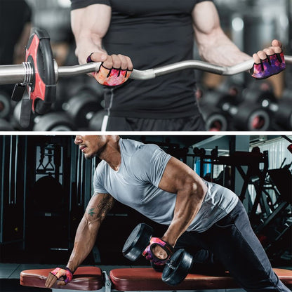 RYMNT Minimal Weight Lifting Gloves,Short Micro Workout Gloves Grip Pads with Full Palm Protection & Extra Grip for Men Women Weightlifting,Gym,Exercise Training.Galaxy-Large
