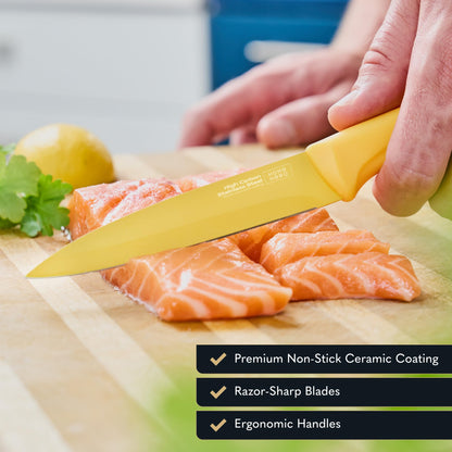Home Hero Kitchen Knife Set with Sharpener - High Carbon Stainless Steel Knife Block Set with Ergonomic Handles (20 Pcs - Acrylic Black)