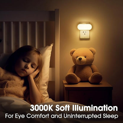Briignite Led Night Light, Night Lights Plug into Wall, Plug in Nightlight with Dusk to Dawn Sensor Soft White 2Pack, Dimmable Night Light for Kids 1W for Bedroom, Bathroom Stair