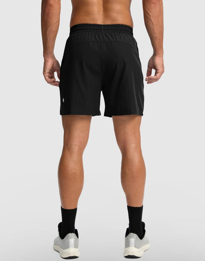Soothfeel Men's Athletic Running Shorts with Zipper Pocket 5 Inch Quick Dry Tennis Gym Workout Shorts for Men(Black, Medium)