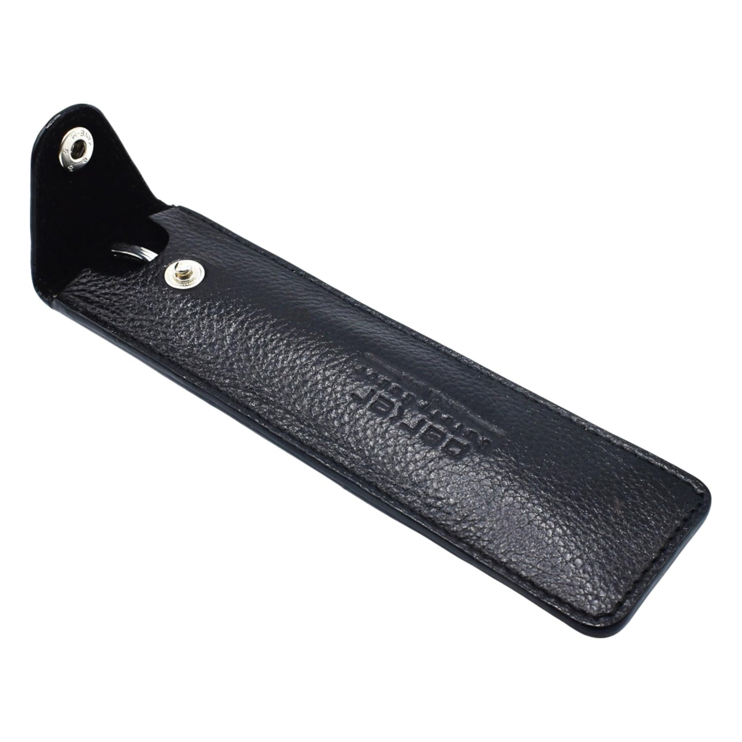 Parker Safety Razor – Genuine Leather Travel Case for FOLDING Straight, Barber & Shavette Razors – Snaps Shut & Felt‑Lined Protection in Compact Carry Pouch
