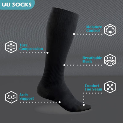 Medical Compression Socks for Women and Men 3 Pairs 20-30 mmHg Knee High Christmas Compression Stockings Circulation Best for Running Athletic Nurses (02 Gray, Small-Medium)