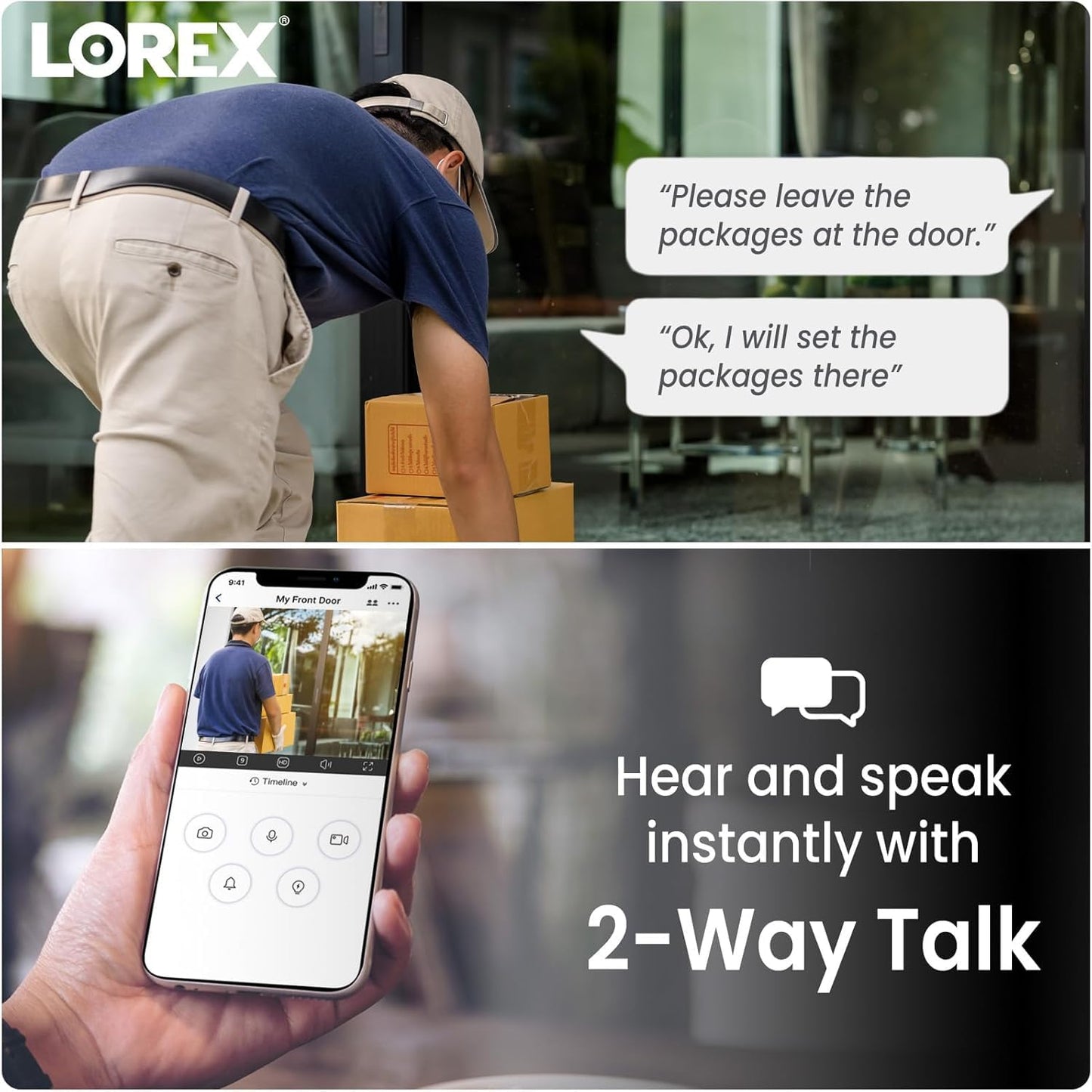 Lorex Classic 4K Dual-Lens PoE Camera (Latest Version) | IP Add-On Camera (No Cables) | 180° Panoramic View | 2-Way Talk | AI Detections | Auto-Tracking | Color Night Vision | IP67 | Requires NVR
