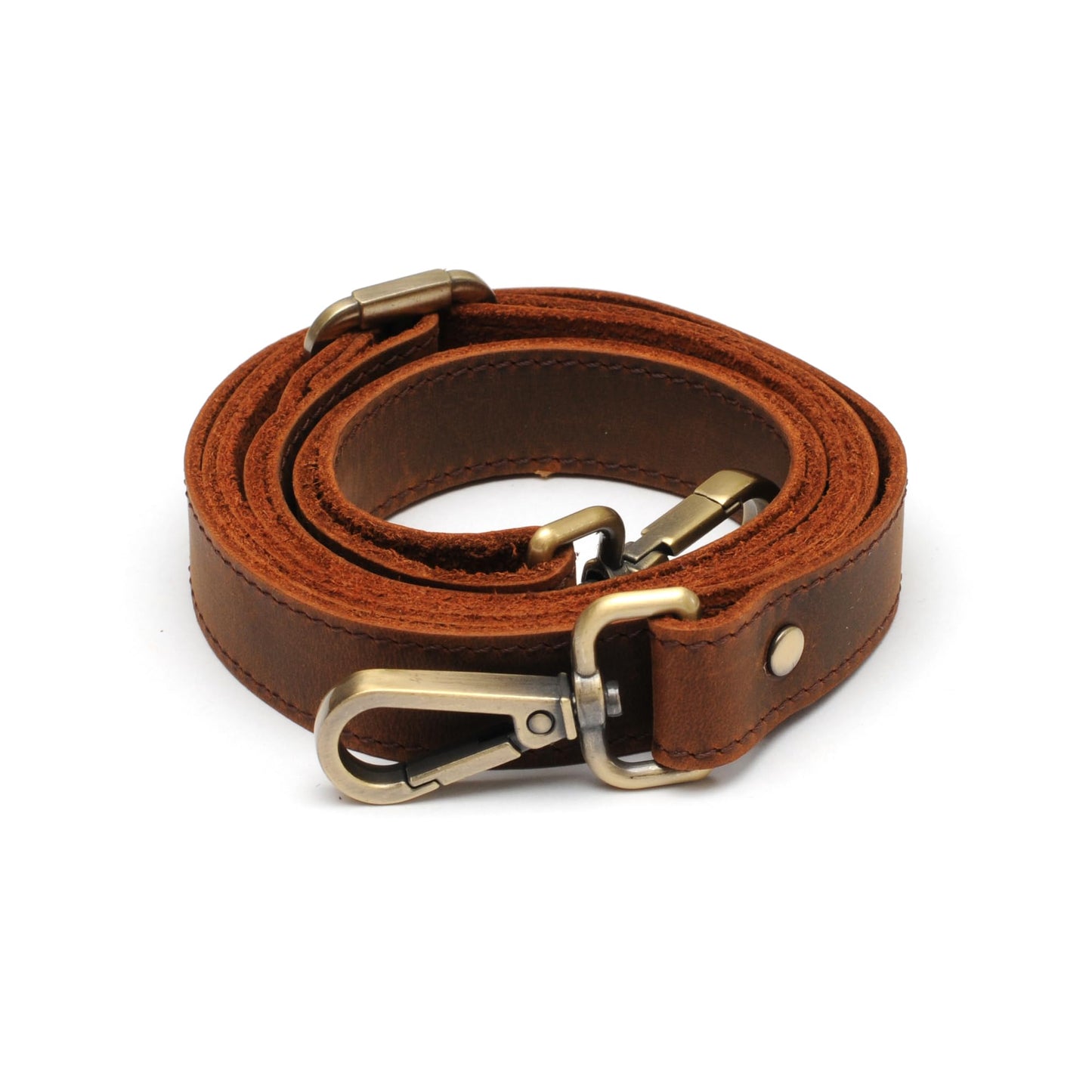 MayaCraft Full Grain Leather Replacement Strap for Handbags, Purses, Crossbody Bags, & Laptop Cases | Adjustable Shoulder Strap with Swivel Clasps | Brown, 0.8 in. Wide
