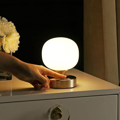 JONATHAN Y JYL7112B Owen 6.13" Modern Minimalist Iron Rechargeable Integrated LED Table Lamp Contemporary Bedside Desk Nightstand Lamp for Bedroom Living Room Office, Nickel/White