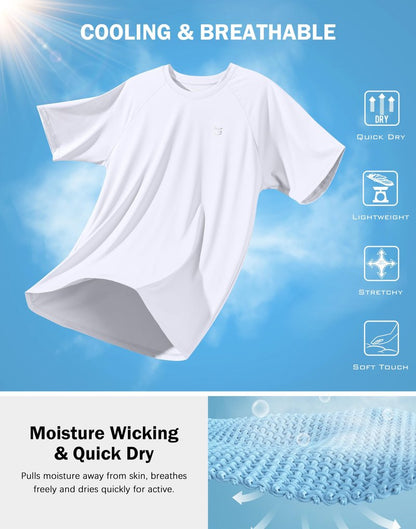 G Gradual Men's Athletic Workout T-Shirts Moisture Wicking Cooling Running Shirts Short Sleeve Performance Tee for Gym Tennis(White,M)