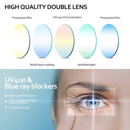 SEEAFUN Blue Light Glasses for Kids Girls Boys with Cute Car Case, UV400 Protection, Anti Blue Ray Age3-12