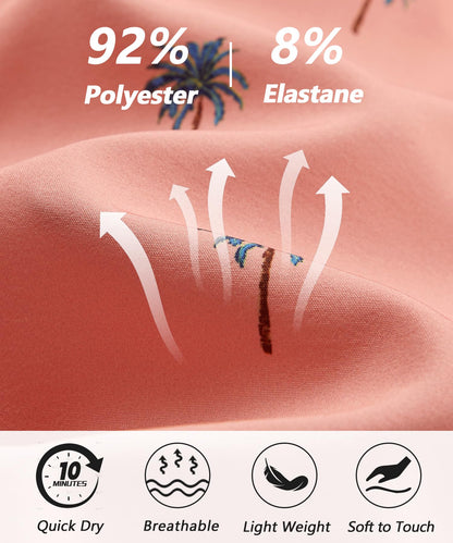 ELETOP Men's Swim Trunks Quick Dry Bathing Suit Swimming Board Shorts Mesh Lining Beach Swimwear Orange Pink L
