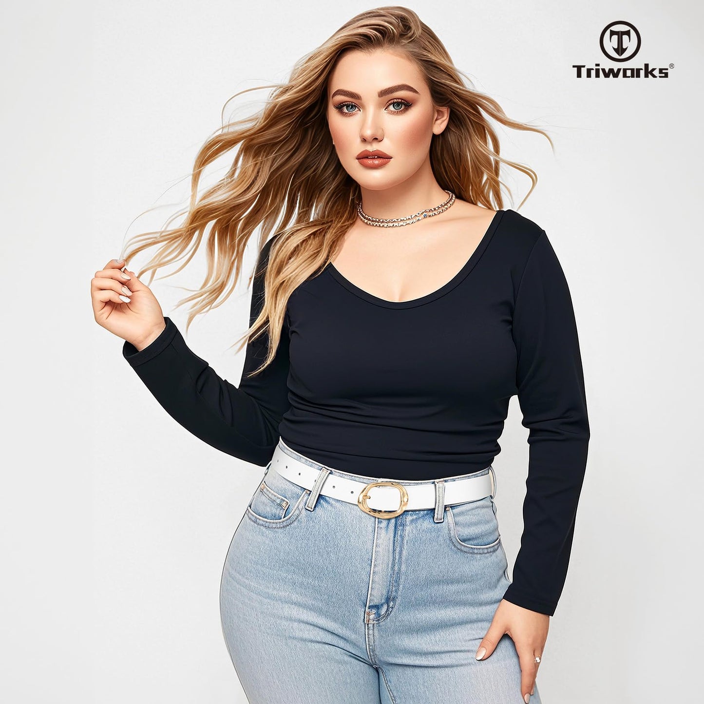 TRIWORKS 2 Pack Leather Belts for Women Fashion Waist Belt with Liquid Shapes Women Belt for Jeans Pants Dresses