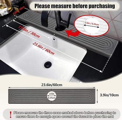 Stone Faucet Mat For Kitchen Sink, 23.6" Diatomite Fast Drying Stone Kitchen