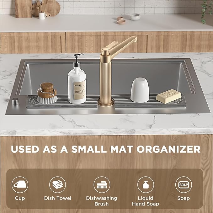 Faucet Mat for Kitchen Sink, Diatomite Stone Drying Sink Protectors, Bathroom