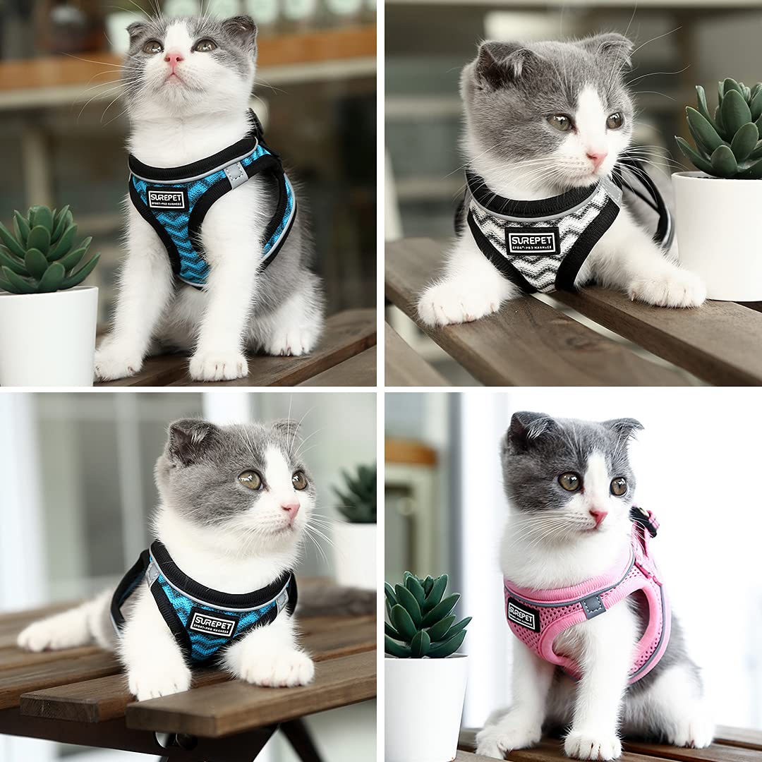 Suredoo Soft Mesh Dog Harness and Leash Set, Step-in Reflective Breathable Comfort Padded Quick Dry Pet Puppy Vest Harness for Extra-Small/Small Medium Dogs and Cats (Brown, XXS)