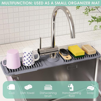 24 Inch Silicone Faucet Mat for Kitchen Sink Splash Guard