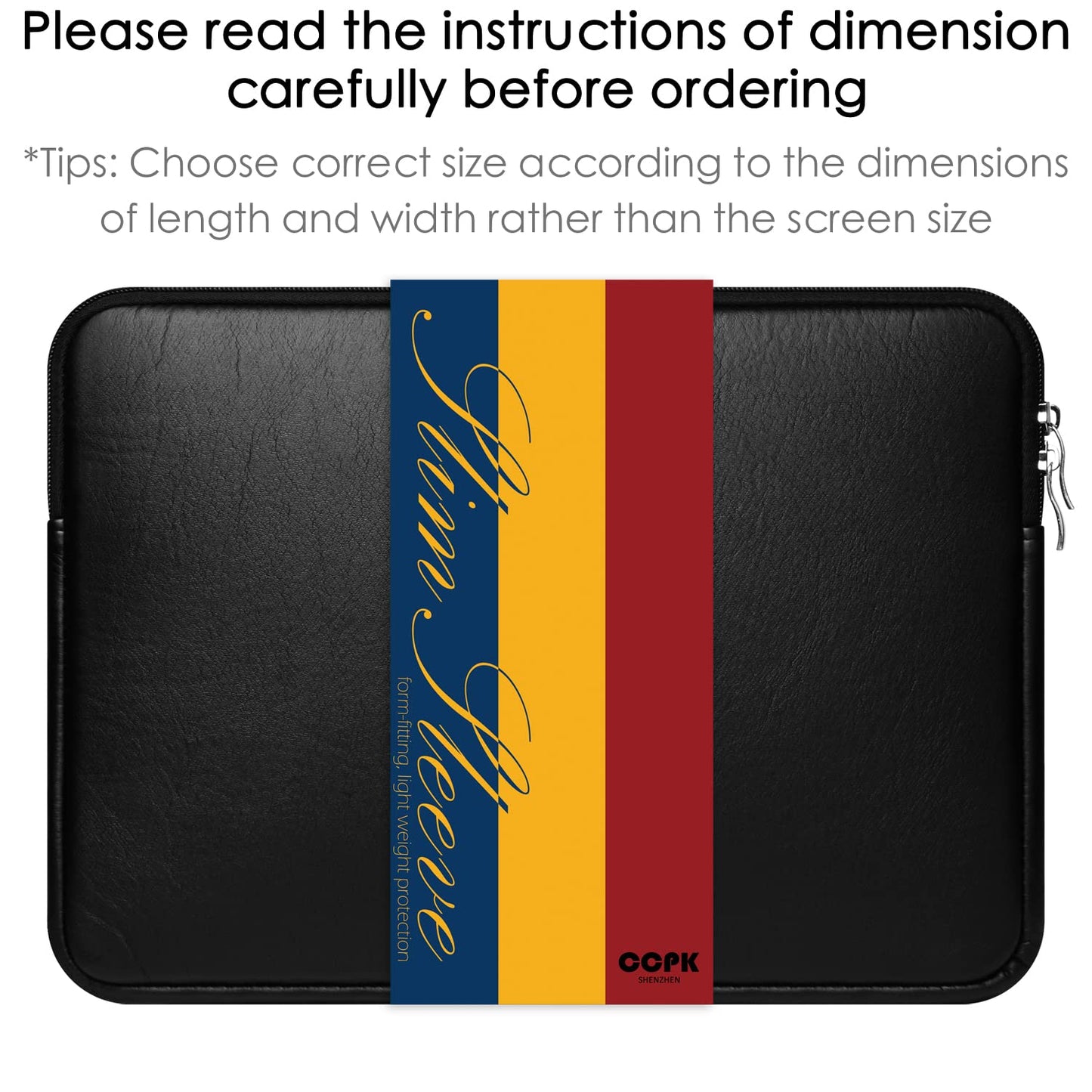 CCPK 15.6" Laptop Sleeve Compatible for 16" MacBook Pro 16 Inch 15" Mac Hp Acer Aspire 5 Samsung Lenovo Surface Book Envy x360 15 In Computer Cover 16in PC Carrying Case 15.6 Inch Bag PU Leather Black