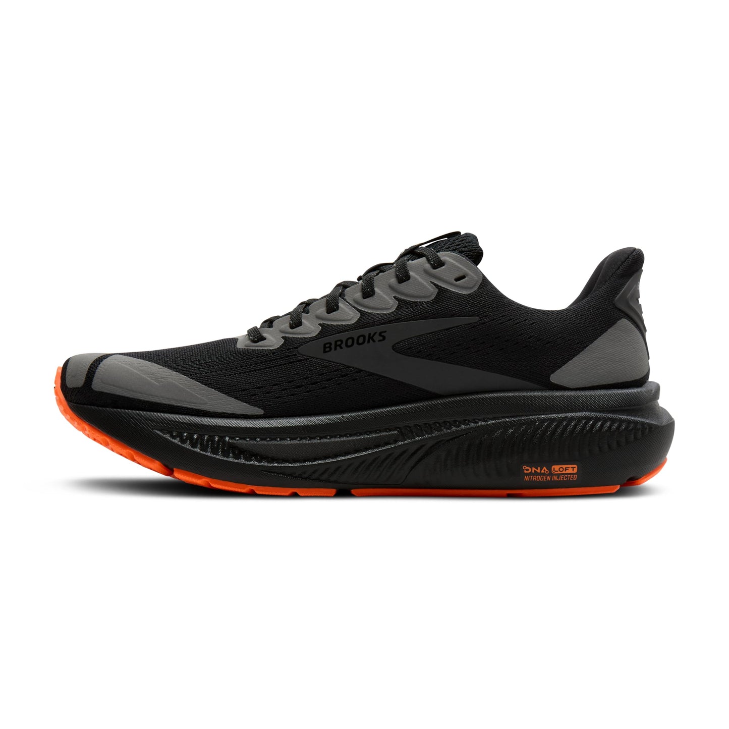 Brooks Men’s Ghost 17 Neutral Running Shoe - Black/Orange - 12.5 Medium
