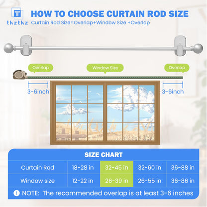 Curtain Rods No Drilling for Windows 32 to 45 Inch:No Drill Small Silver Curtain Rod with Adhesive Brackets for Bedroom,5/8" Apartment Renter Friendly Adjustable Drapery Rods Easy Install