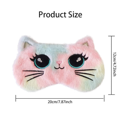 Cute Animal Sleeping Mask Soft Plush Blindfold Cute Rabbit Panda Koala Eye Cover Eyeshade for Kids Teens Girls Women (Flamingo)