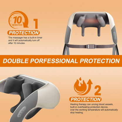Neck Massager, Shiatsu Neck Shoulder Massager for Pain Relief Deep Tissue, 5D Cordless Kneading Massage for Traps Shoulder Back, Electric Shiatsu Massager with Heat, Gifts for Women Men Mom Dad
