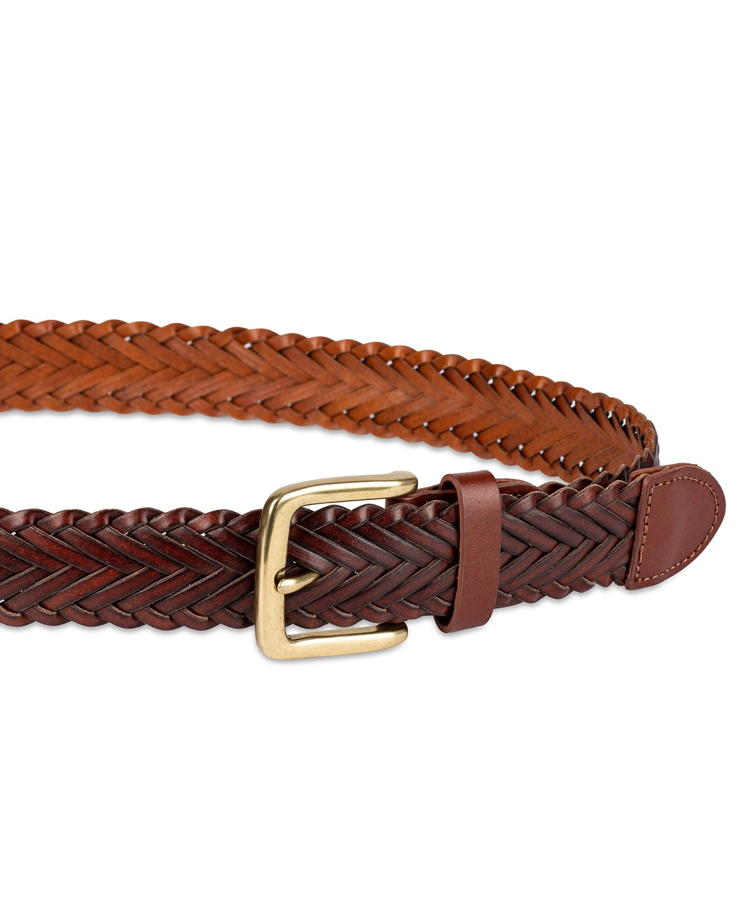 Amazon Essentials Men's Fully Adjustable Braided Belt, Brown, 40