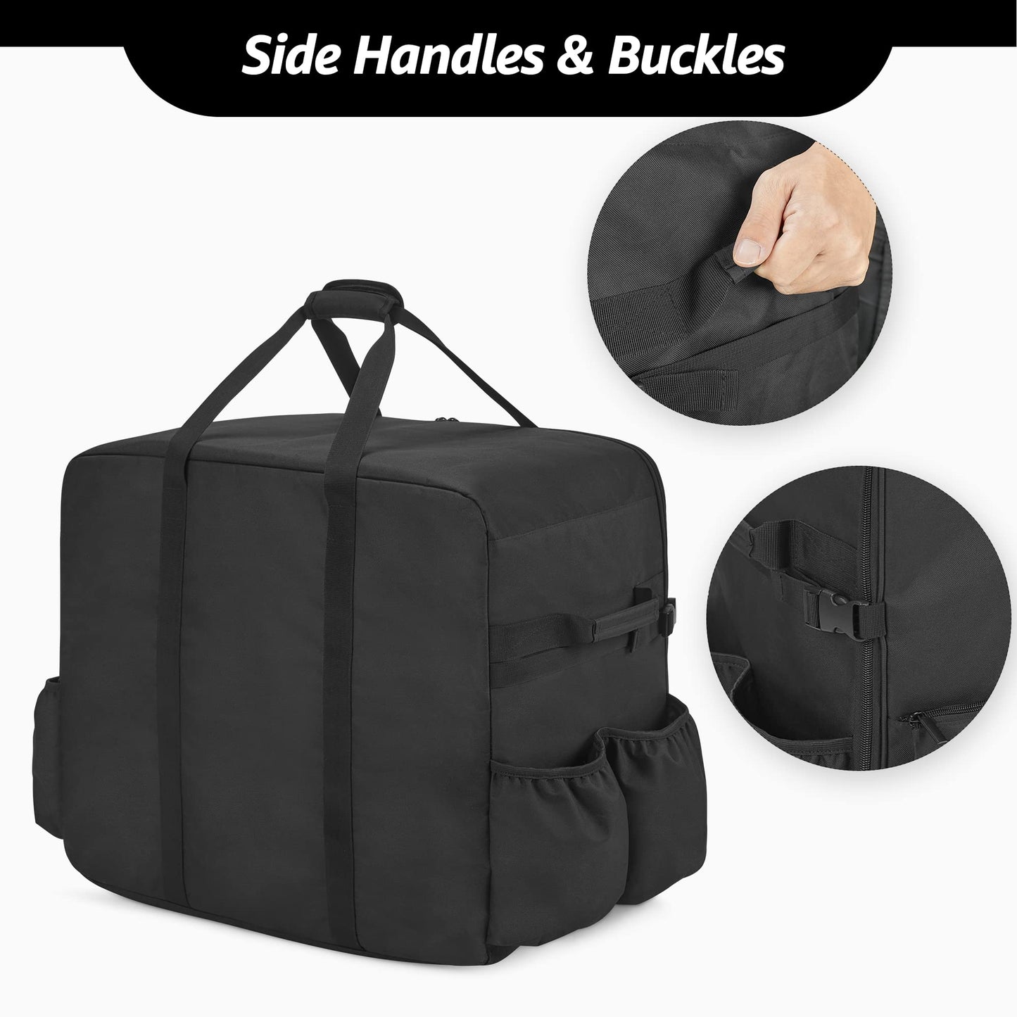 samdew Carry Bag for 22 Inch Tabletop Griddle with Hood, Outdoor Grill Cover Compatible with Blackstone 22 Inch Tabletop Griddle with Hood, Portable Camping Grill Storage Case with Pockets, Bag Only