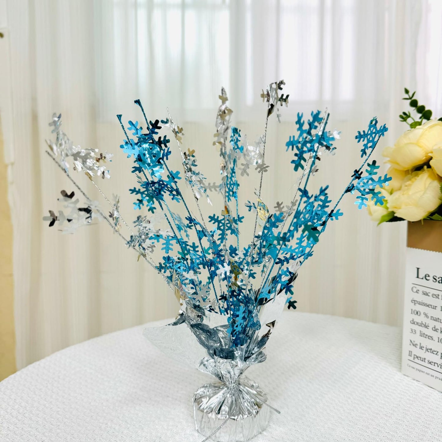 ALISSAR 2-Pack Snowflake Centerpieces-Holiday Table Decorations for Home Decor Birthday during Christmas