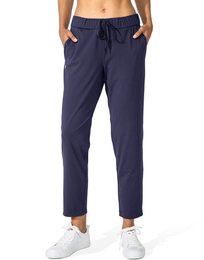 G Gradual Women's Pants with Deep Pockets 7/8 Stretch Sweatpants for Women Athletic, Golf, Lounge, Work (Navy, 3X-Large)