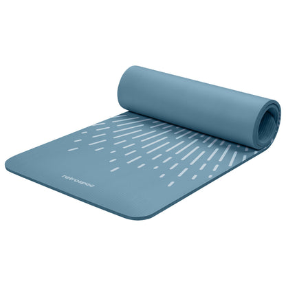 Retrospec Solana Yoga Mat 1/2" Thick w/Nylon Strap for Men & Women - Non Slip Exercise Mat for Yoga, Pilates, Stretching, Floor & Fitness Workouts