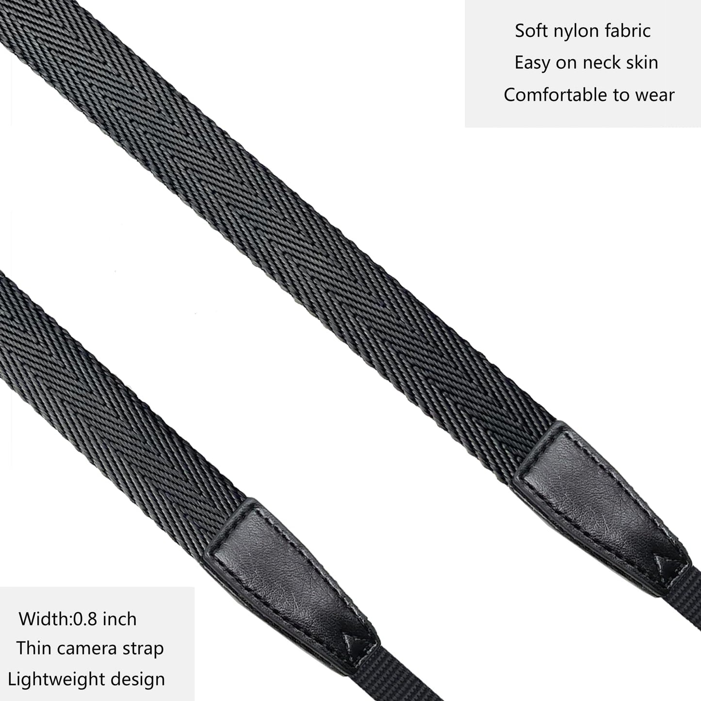 YMTHamaz3 Camera Neck Strap/Thin Camera Strap or Binoculars Strap Black