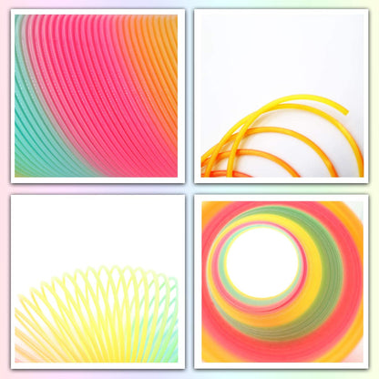 Vinciph 4.2 Inch Boxed Jumbo Rainbow Coil Spring Toy,Classic Giant Novel Magic Decompression Spring Toy,Great for Small Party Favor, Stocking Stuffers for Kids & Adults