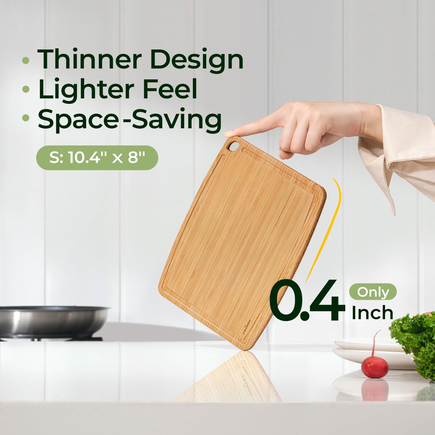 Dishwasher Safe Bamboo Cutting Boards Durable Lightweight Wood Cutting Board for Busy Kitchen, Easy Clean Wooden Chopping Boards with Juice Groove Set of 3 (L+M+S)